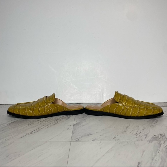 Marc Fisher Flyta Crocodile Embossed Leather Square Toe Mule 8M - Picture 6 of 13
